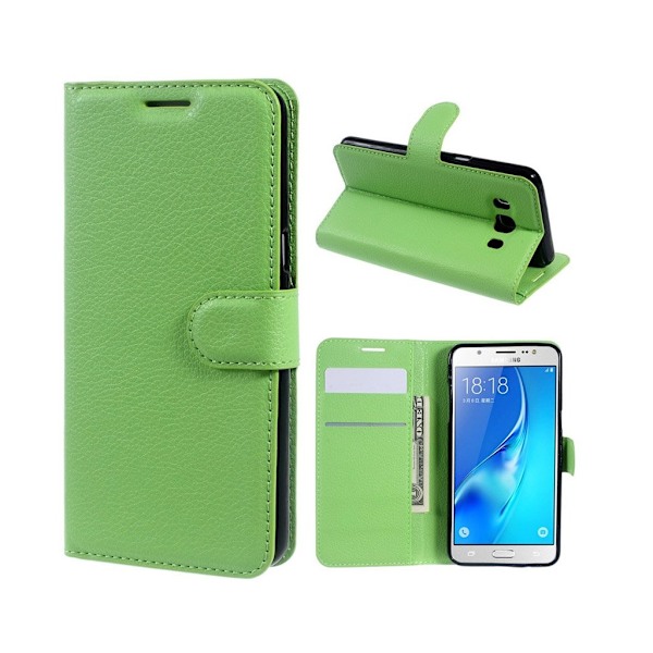 Mankell Samsung Galaxy J5 (2016) Litsi Pintainen Nahkakotelo - Vihreä Green