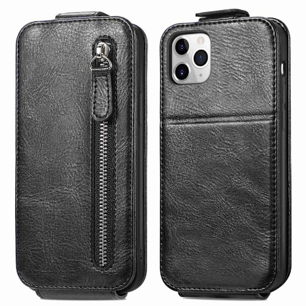 Vertikalt iPhone 11 Pro fodral med dragkedja - Svart Svart