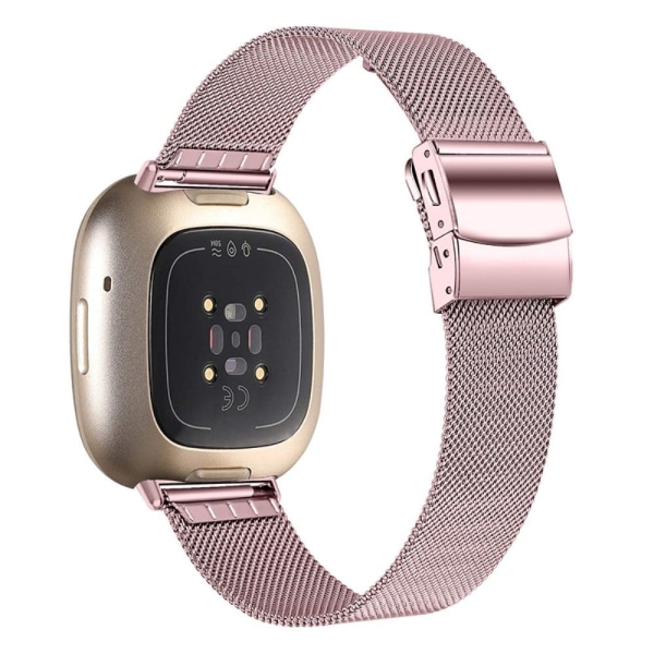 Fitbit Sense / Versa 3 milanese stainless steel watch strap - Ro Pink