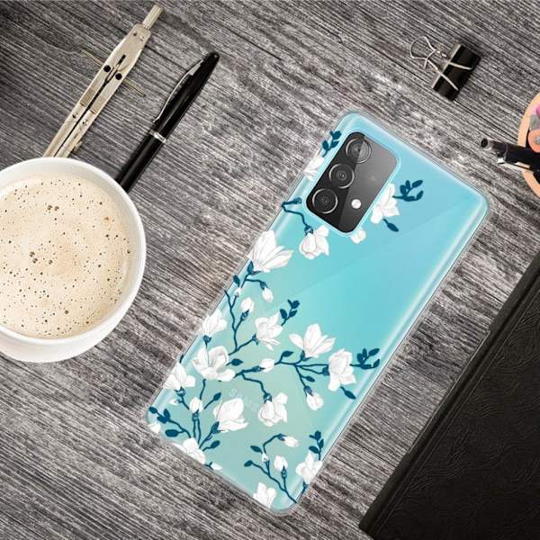Deco Samsung Galaxy A32 skal - Vit Blomma Vit