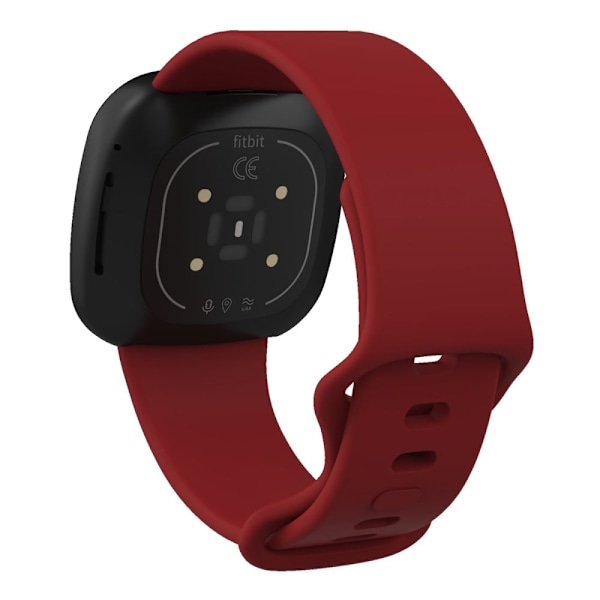 Fitbit Sense 2 / Versa 4 silikonikellon hihna - Syvänpunainen Koko: S Red