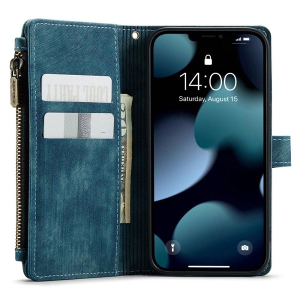 CaseMe iPhone 13 Pro Max etui med lynlås og pung - Blå Blue