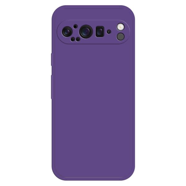Google Pixel 9 Pro XL fleksibelt etui med lige kantbeskyttelse Telefoncover - Mørklilla Purple