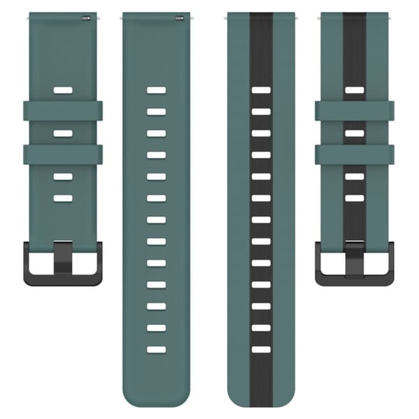 20mm Universal kaksivärinen silikoni ranneke - Oliivinvihreä / Musta Green
