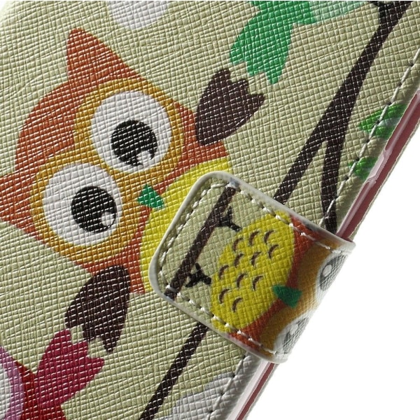 Moberg (Ugler) Motorola Moto G2 Læder Flip Etui Multicolor