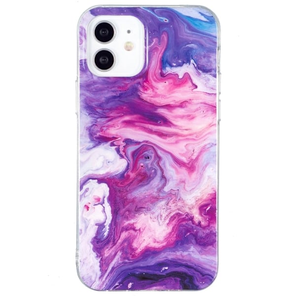 Marmor etui til iPhone 12 / 12 Pro - Rød Multicolor