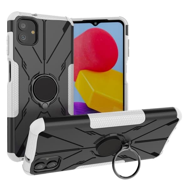 Kickstand-skydd med magnetisk platta för Samsung Galaxy A04 - Vit Vit