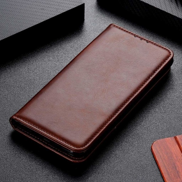 Wallet-style ægte Læder Flipcase til Oneplus Nord N10 5G - Brun Brown