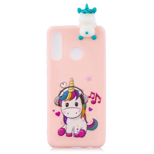 Huawei P30 Lite 3D kuvio tapauksessa - Yksisarvinen Nauttii Musiikista Multicolor