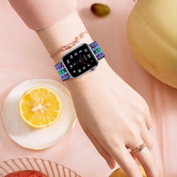 Apple Watch Series 6 / 5 40mm nylon pattern watch band - Blue / Blue