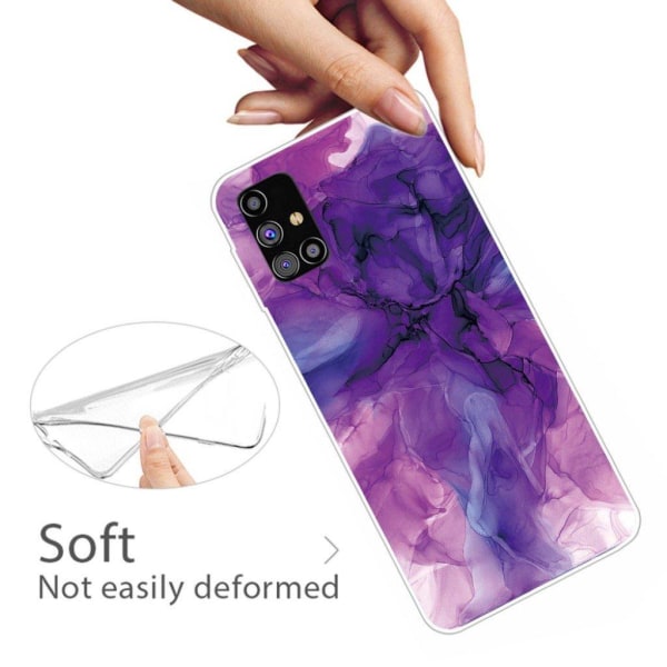 Marble design Samsung Galaxy M51 kotelot - Unenomainen Violetti Marmori Purple