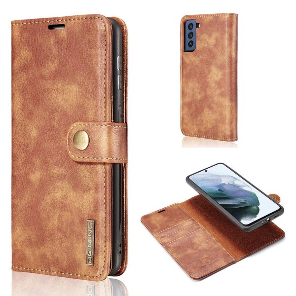 DG.MING Samsung Galaxy S21 FE 2-in-1 Wallet Case - Brun Brown