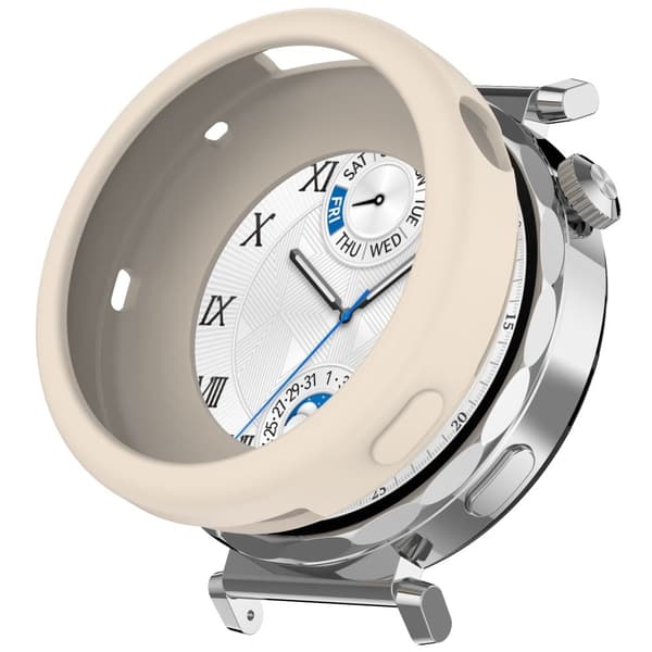 Huawei Watch GT 5 Pro 42mm klockfodral Mjukt silikonfodral med ihålig klockram - Elfenben Vit Vit