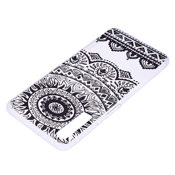 Samsung Galaxy A7 (2018) beskyttelsesetui i silikone med mønster - Sort Mandala Black