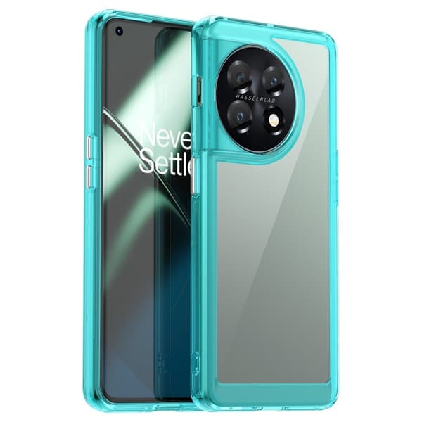 OnePlus 11 älykäs akryylikansi - Läpinäkyvä Sininen Blue