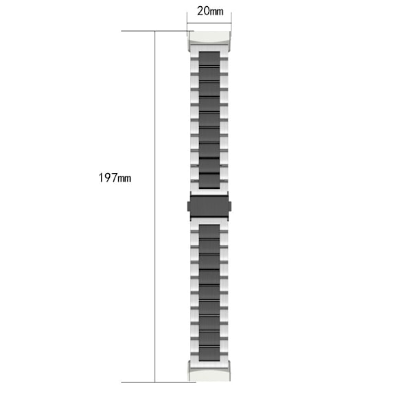 Fitbit Sense 2 / Versa 4 / 3 klockarmband i rostfritt stål - Silver Silvergrå