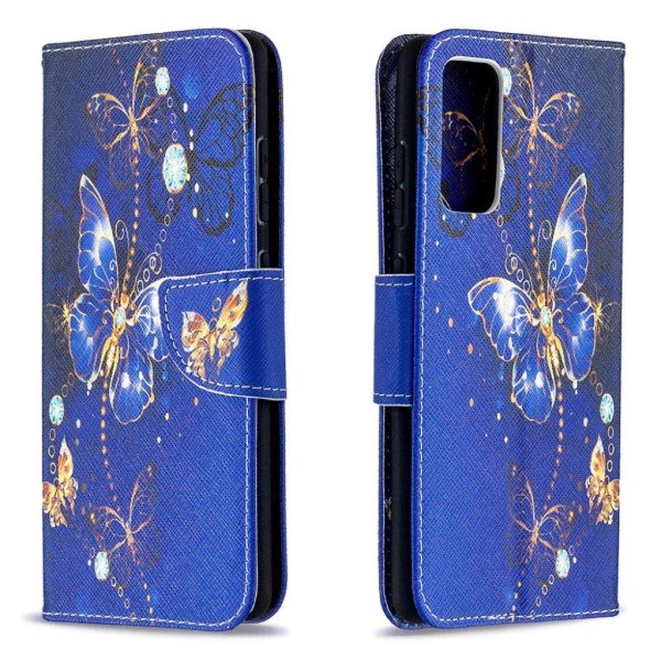 Wonderland Samsung Galaxy S20 FE 5G / Samsung Galaxy S20 FE flip kuoret - Tummansininen Perhonen Blue