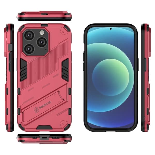 Stødsikkert hybridcover med et moderne touch til iPhone 14 Pro Max - Rose Pink