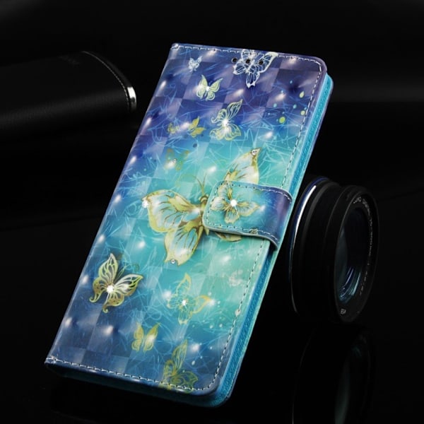 Butterfly läder iPhone Xs Max fodral - Blå Blå