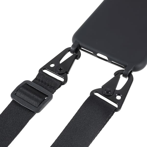 Tynt TPU-deksel med matt finish og justerbar stropp til iPhone 11 Pro Max - Svart Black