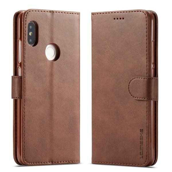 LC.IMEEKE Xiaomi Redmi NOTE 6 Pro læderetui - Kaffe Brown