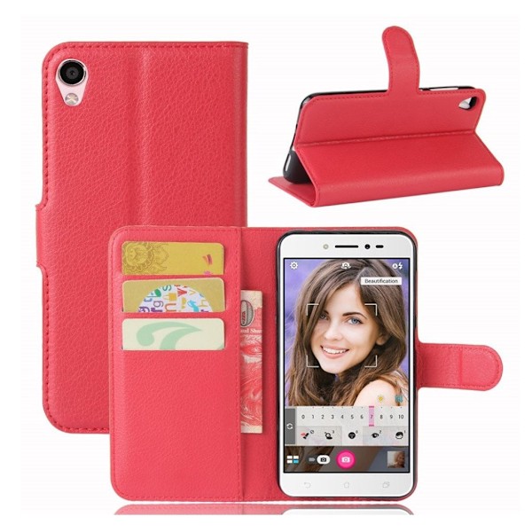 Asus ZenFone Live (ZB501KL) Læder etui i smart Litchi skind - Rød Red