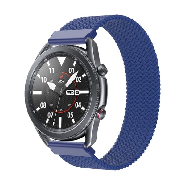 Elastisk flettet nylon-urrem til Samsung Galaxy Watch 4 - Havblå Størrelse: Xs Blue