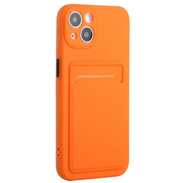 iPhone 15 Plus skal med korthållare - Orange Orange