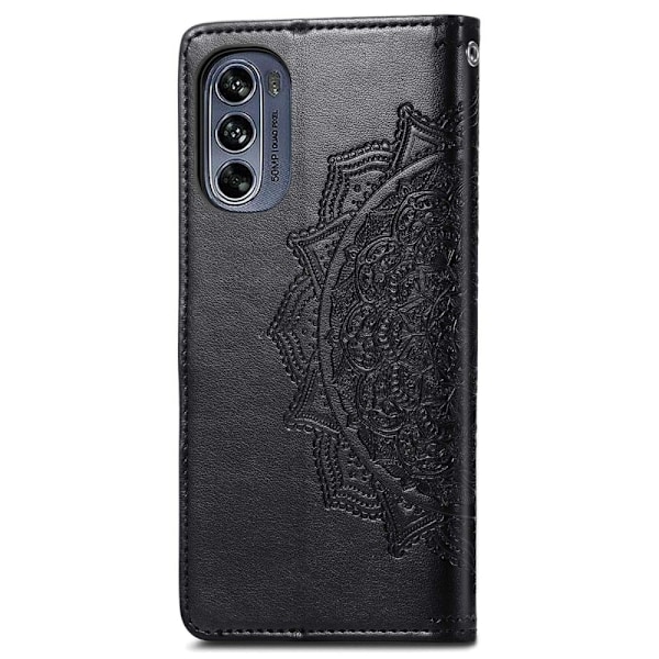 Mandala läder Motorola Moto G62 5G fodral - Svart Svart
