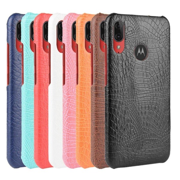 Croco Motorola Moto E6 Plus skal - Brun Brun