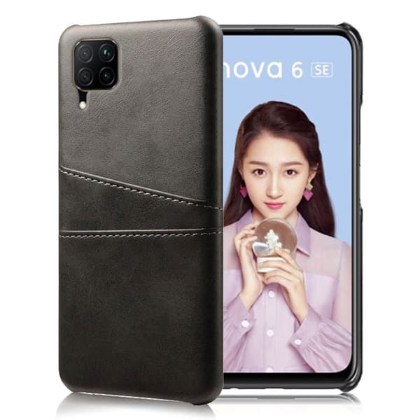 Dual Card etui - Huawei P40 Lite / Nova 6 SE - Sort Black