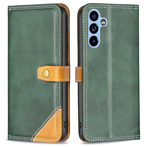BINFEN tofarget læretui for Samsung Galaxy A54 - Grønn Green