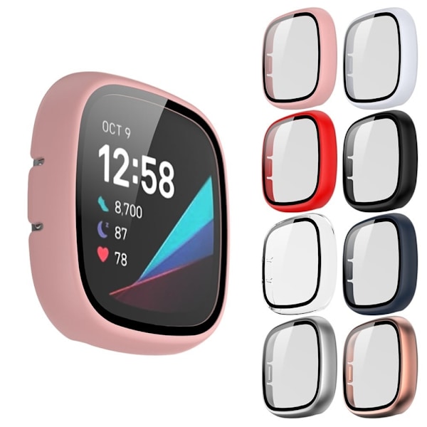 Fitbit Sense / Versa 3 mattakova suojus karkaistulla lasilla - Pinkki Pink
