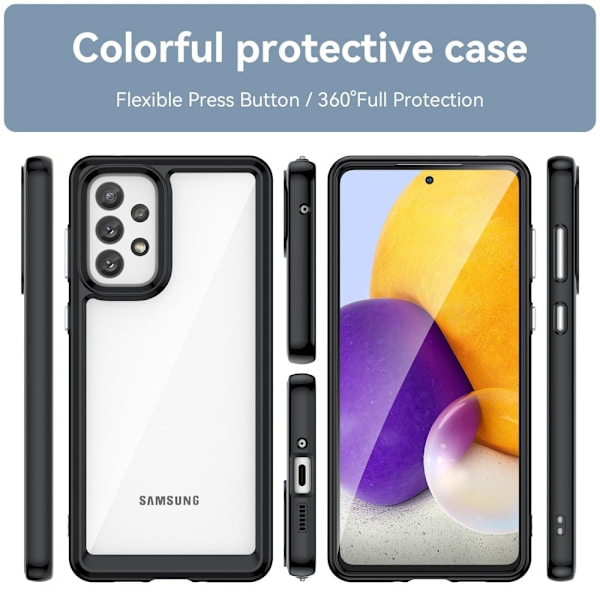 Samsung Galaxy A73 smart akryl cover - Sort Black