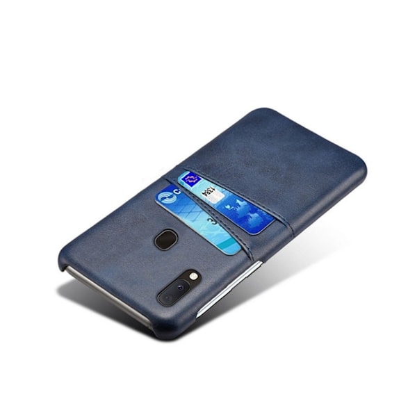 Dual Card Samsung Galaxy A20e cover - Mørkeblå Blue
