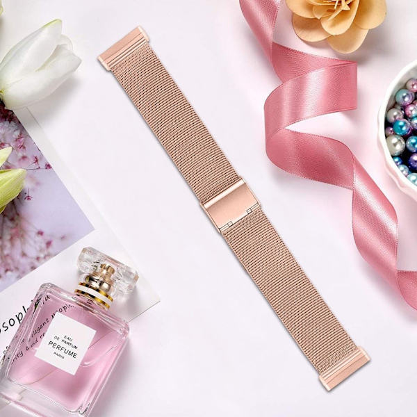Fitbit Sense / Versa 3 elegant rustfrit stål rem - rødguld Pink