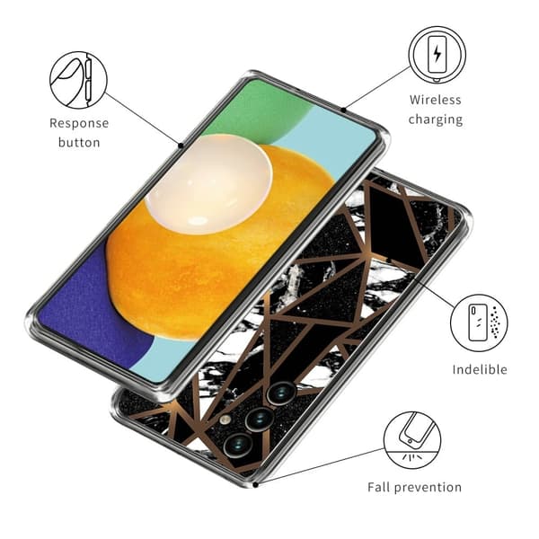 Marble Samsung Galaxy A34 5G Etui - Black Tile Fragmenter Black
