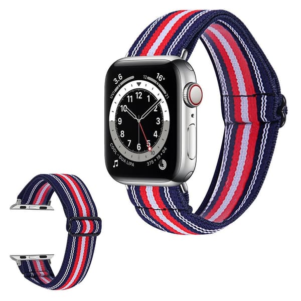 Apple Watch 40mm elastic stylish pattern watch strap - Lines of Red / White / Red multifärg