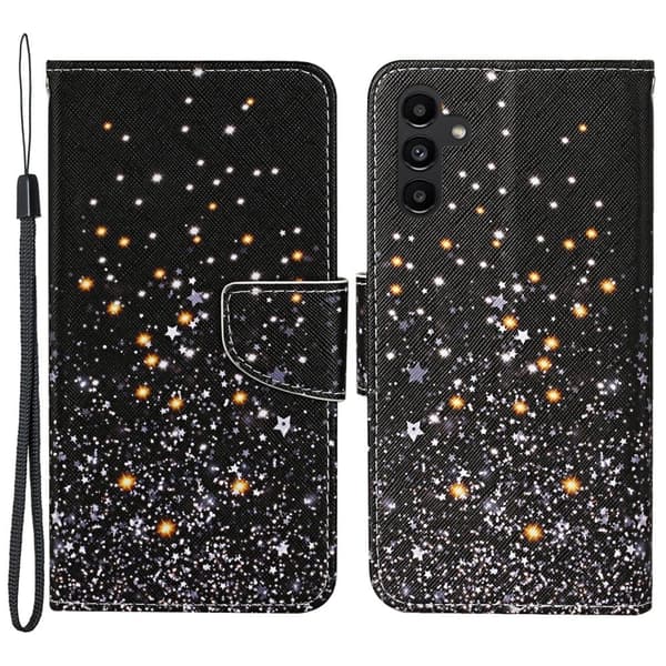 Wonderland Samsung Galaxy A24 4G Flip Etui - Shattered Stjerner Black