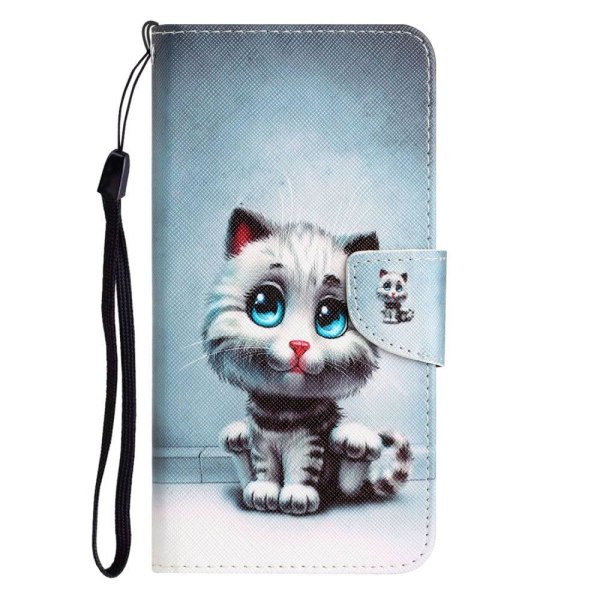Wonderland Samsung Galaxy S22 Plus Flip Etui - Blå Øjne Kat Blue