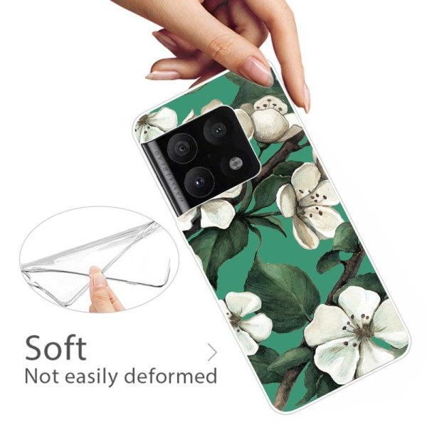 Deco OnePlus 10 Pro Etui - Hvide Blomster Green