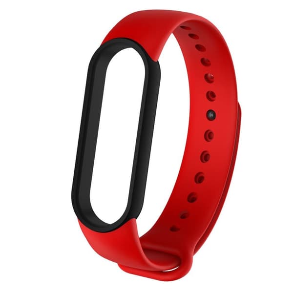 Xiaomi Mi Band 5 kaksivärinen kellonauha - Musta / Punainen Red