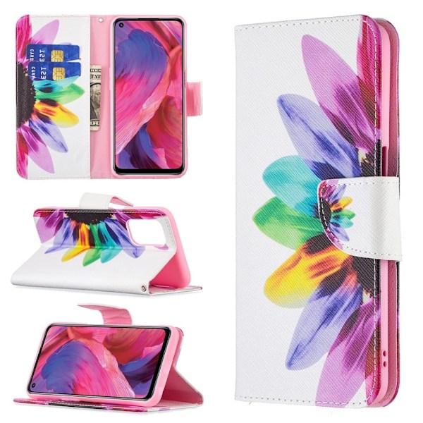 Wonderland Oppo A54 5G / A74 5g / A93 5g Läppäkotelo - Sunflower Multicolor