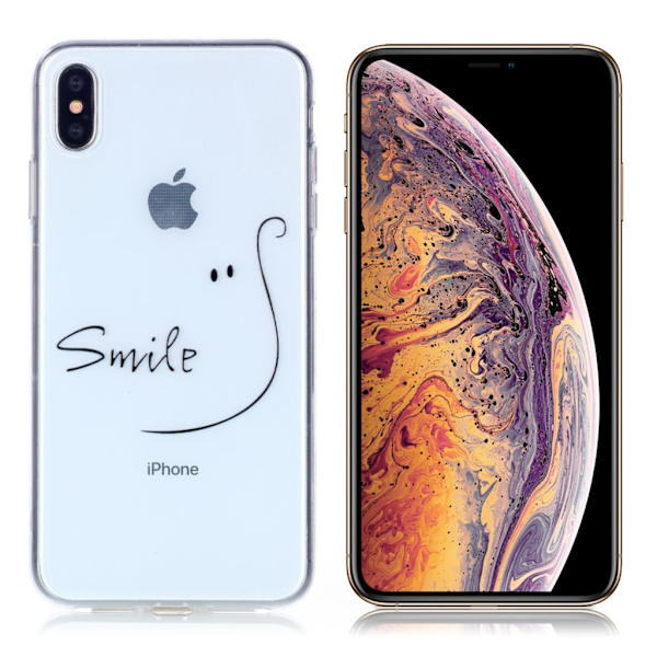 Etui til iPhone Xs Max med fladtryk - Smile Black
