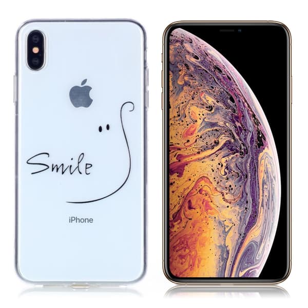 iPhone 9 Plus beskyttelses deksel av TPU med printet mønster - smil Black