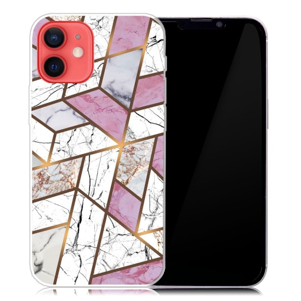 Marmormotiv iPhone 13 Mini skal - Rosa / Vit / Grå Marmor multifärg