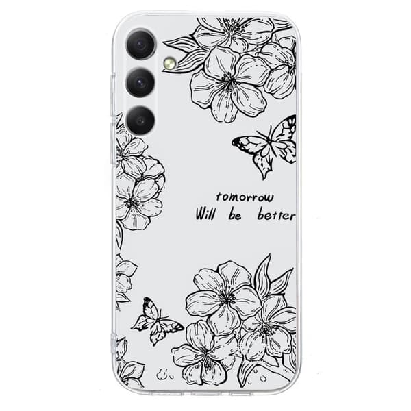 Vibe Samsung Galaxy A25 skal - Fjärilsblomma Svart