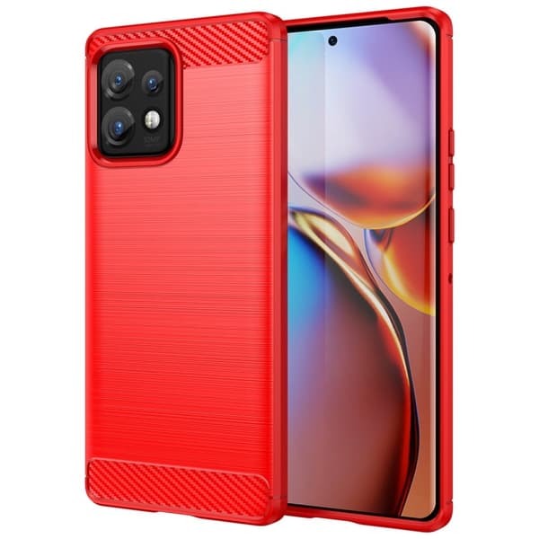 Carbon Flex Suojakotelo Motorola Moto X40 / X40 Pro / Edge Plus (2023) - Punainen Red