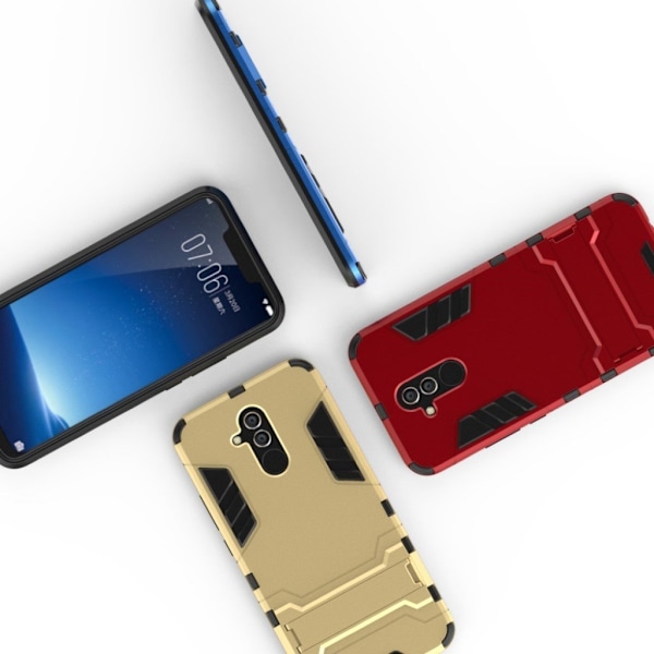 Huawei Mate 20 Lite isku ja naarmu kestävä hybriidi muovinen suojakuori jalkatuella - Punainen Red