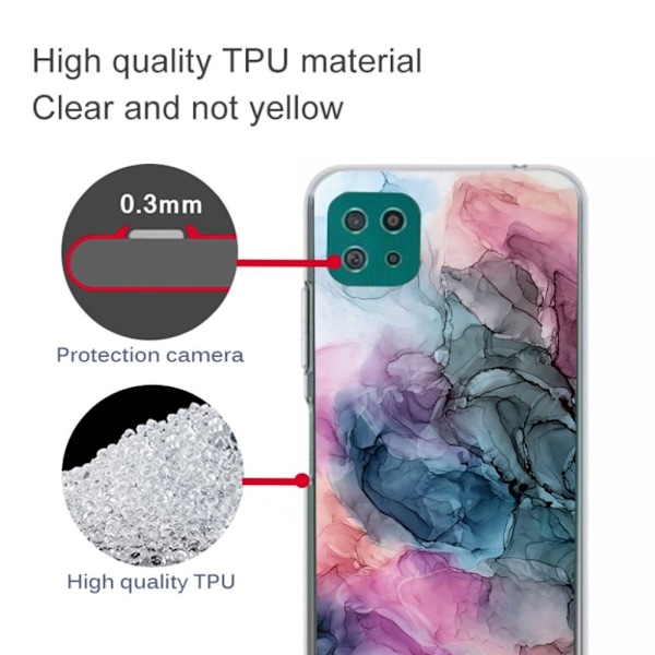 Marble Samsung Galaxy A22 5G Etui - Osmose of rose og green Multicolor